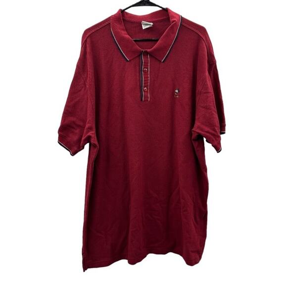 The Disney Store Vintage Red Short Sleeve Mickey Mouse‎ Embroidered Polo Shirt - Picture 1 of 9